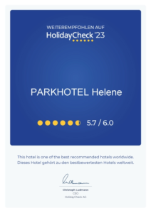 Holidaycheck Auszeichnung Hotel Helene Bad Elster 2023